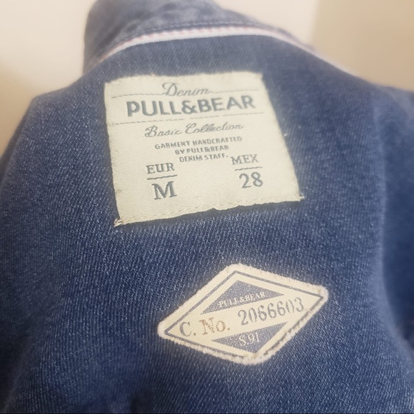 🧩Handcrafted Denim Pull&Bear Collared Blouse - Picture 5 of 7